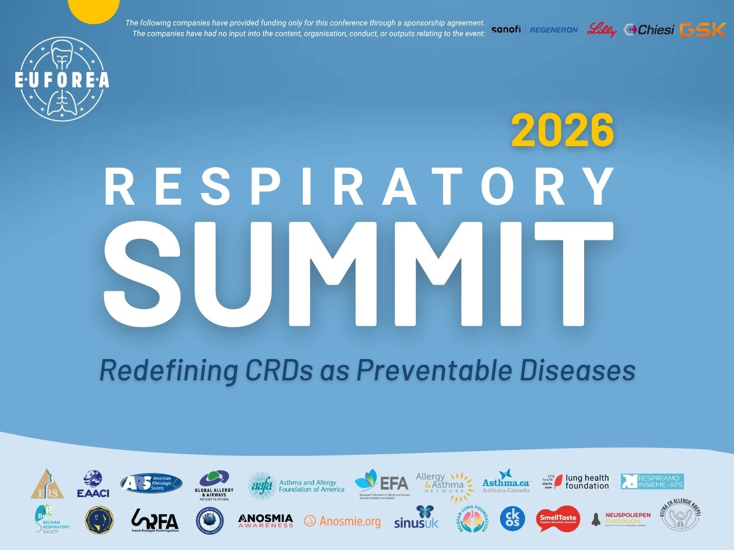 The Respiratory Summit 2026 : Redefine CRDs as preventable diseases